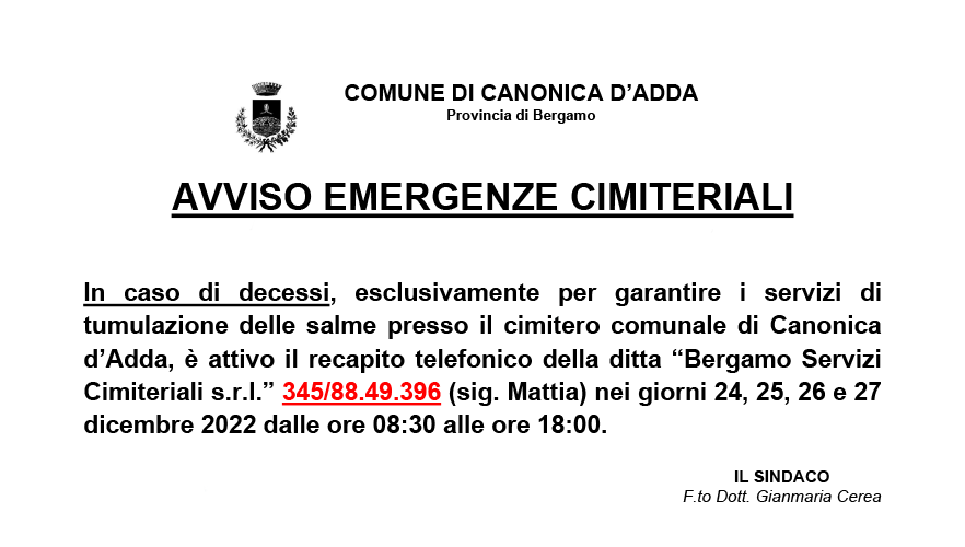 Immagine Emergenze Cimiteriali