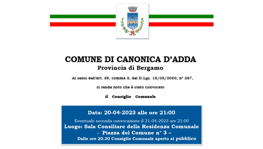 Immagine Consiglio Comunale del 20 Aprile 2023