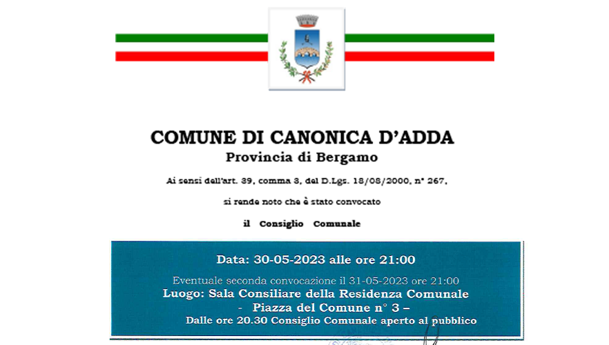 Immagine Consiglio Comunale del 30 Maggio 2023