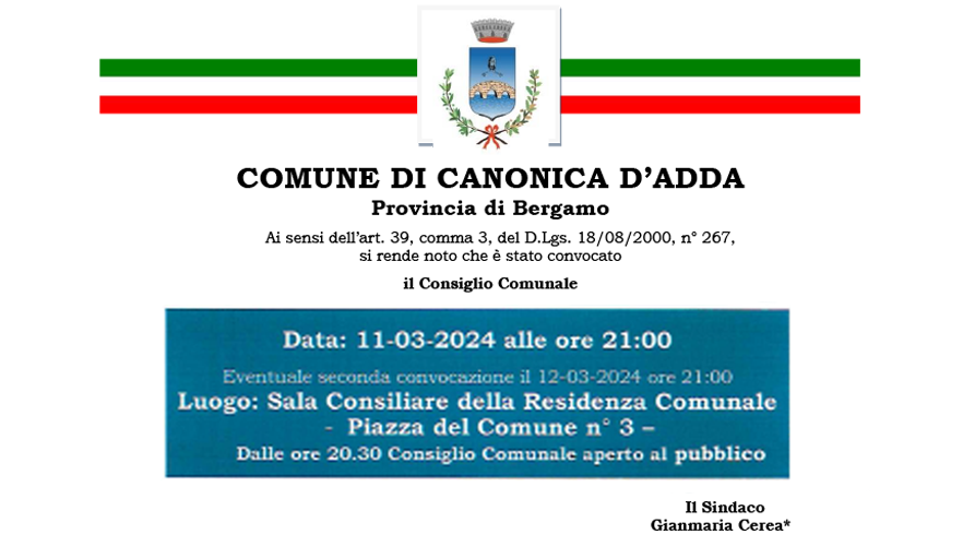 Immagine Consiglio Comunale del 11 Marzo 2024