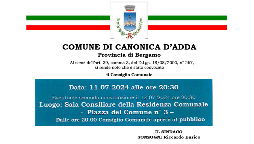 Immagine Consiglio Comunale del 11 Luglio 2024