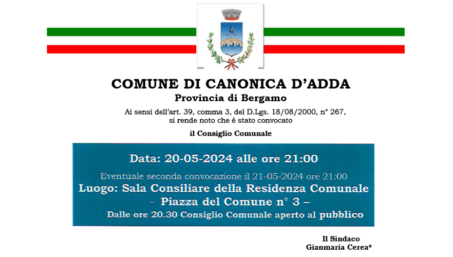 Immagine Consiglio Comunale del 20 Maggio 2024