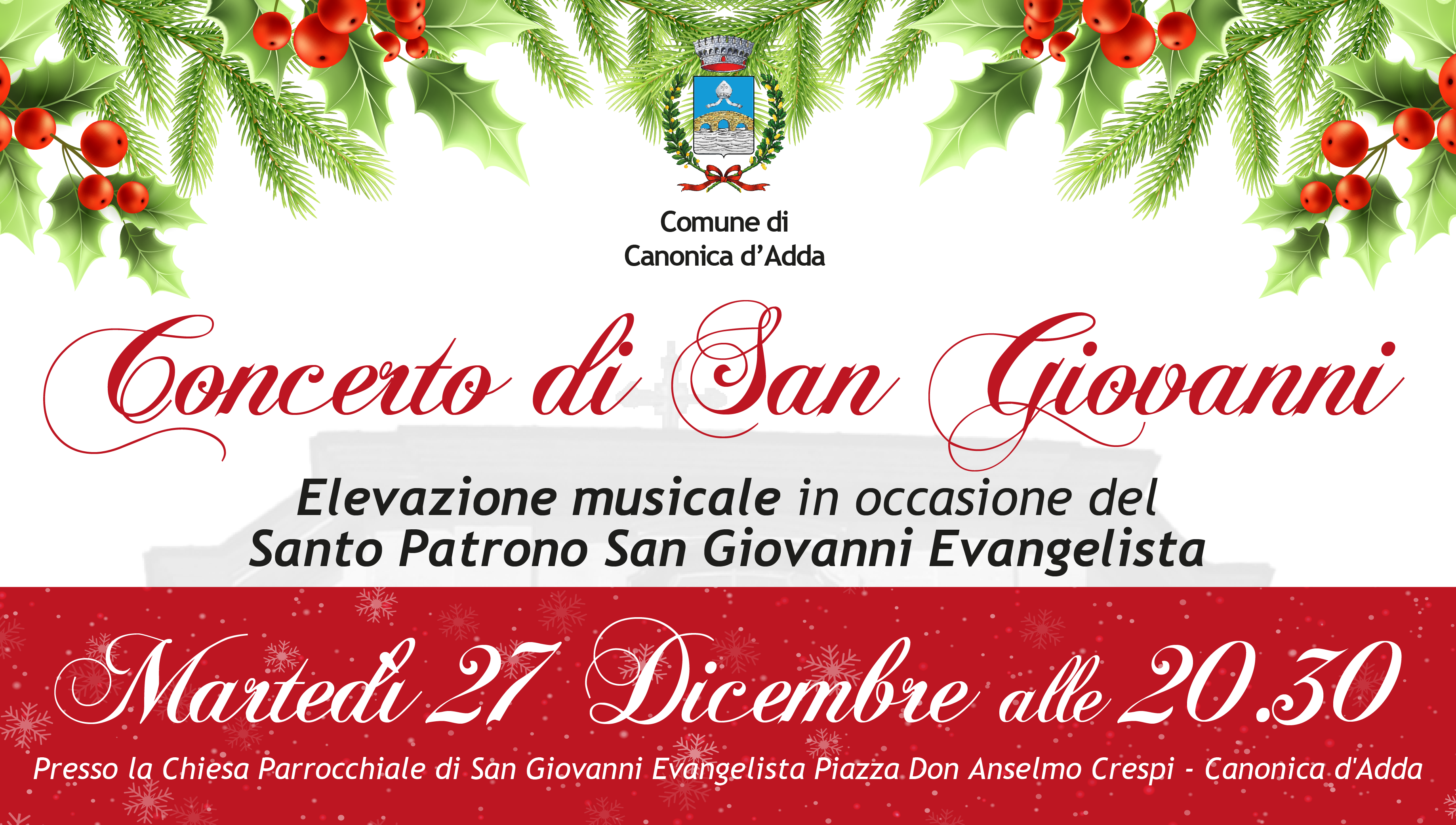 Immagine ELEVAZIONE MUSICALE PER LA FESTA PATRONALE, 27/12/2022