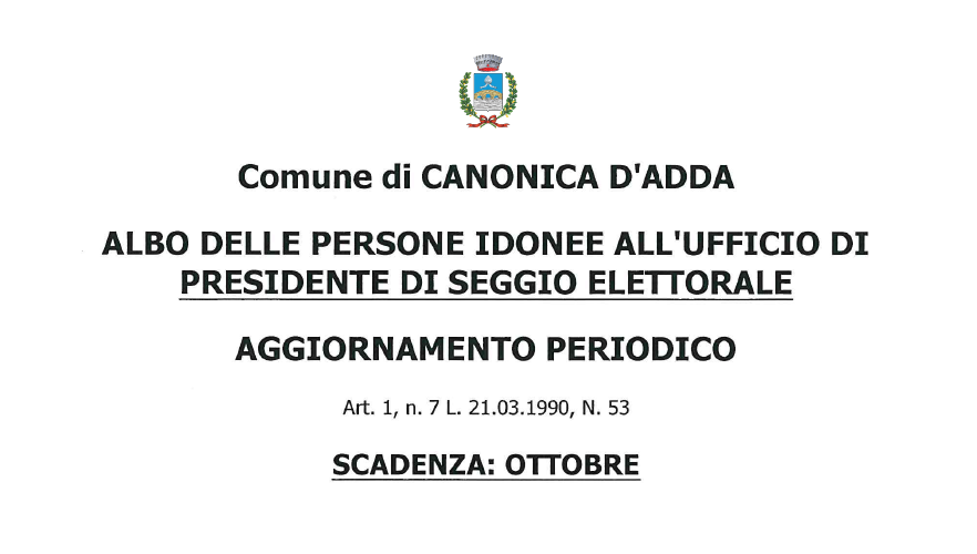Immagine Albo delle persone idonee all'ufficio di Presidente di Seggio Elettorale