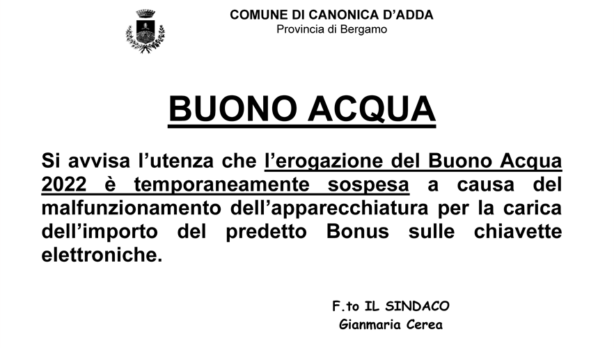 Immagine Sospensione Buono Acqua