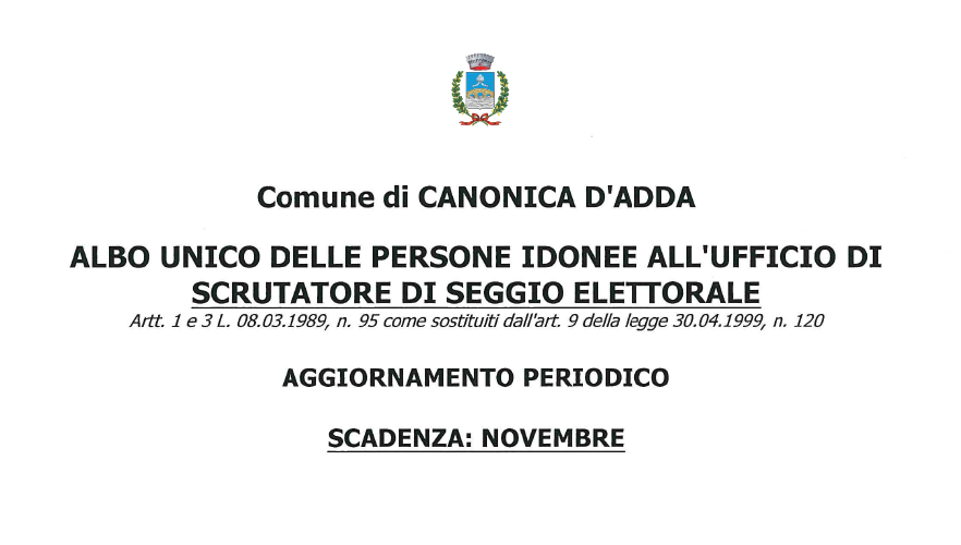 Immagine Albo unico delle persone idonee all'ufficio di Scrutatore di Seggio Elettorale