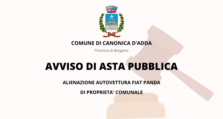Immagine AVVISO DI ASTA PUBBLICA - ALIENAZIONE DI UN'AUTOVETTURA FIAT PANDA