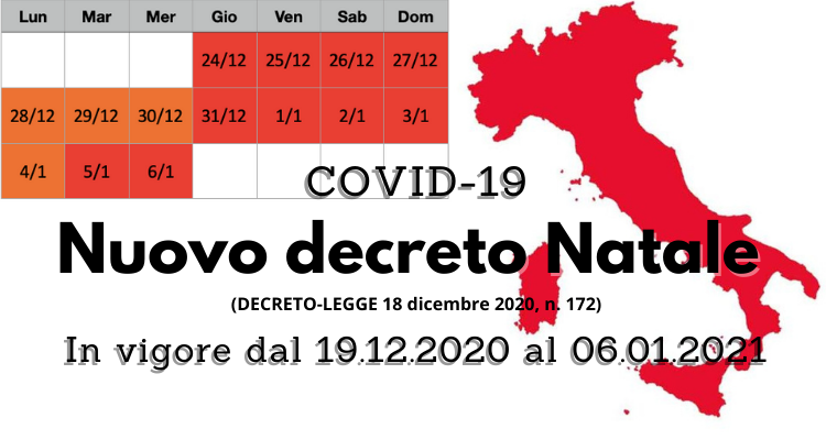 Immagine Nuovo decreto Natale 2020: zona rossa dalla Vigilia alla Befana, arancioni i feriali. Deroghe per visite a parenti e amici.