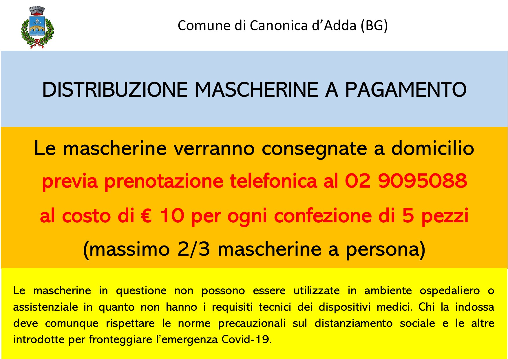 Immagine DISTRIBUZIONE MASCHERINE A PAGAMENTO