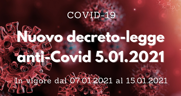 Immagine Nuovo decreto-legge 5 gennaio 2021