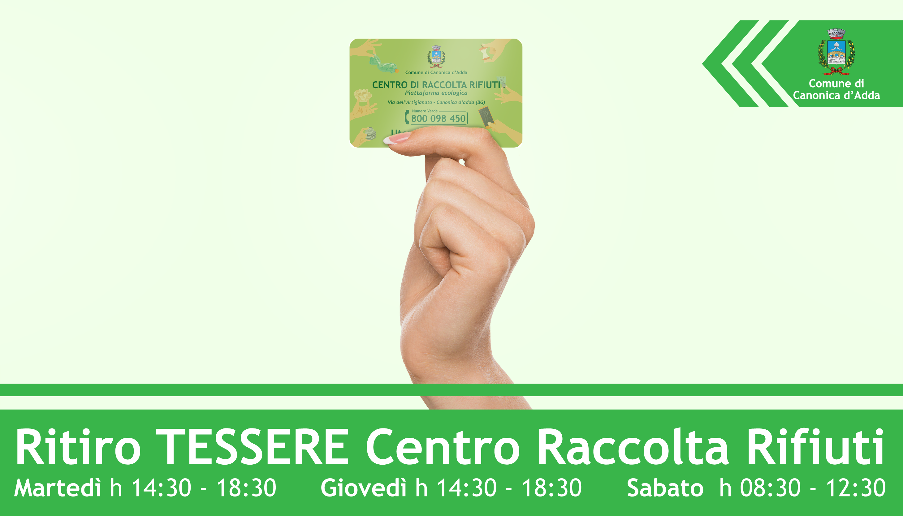Immagine Ritiro Tessere Centro Raccolta Rifiuti